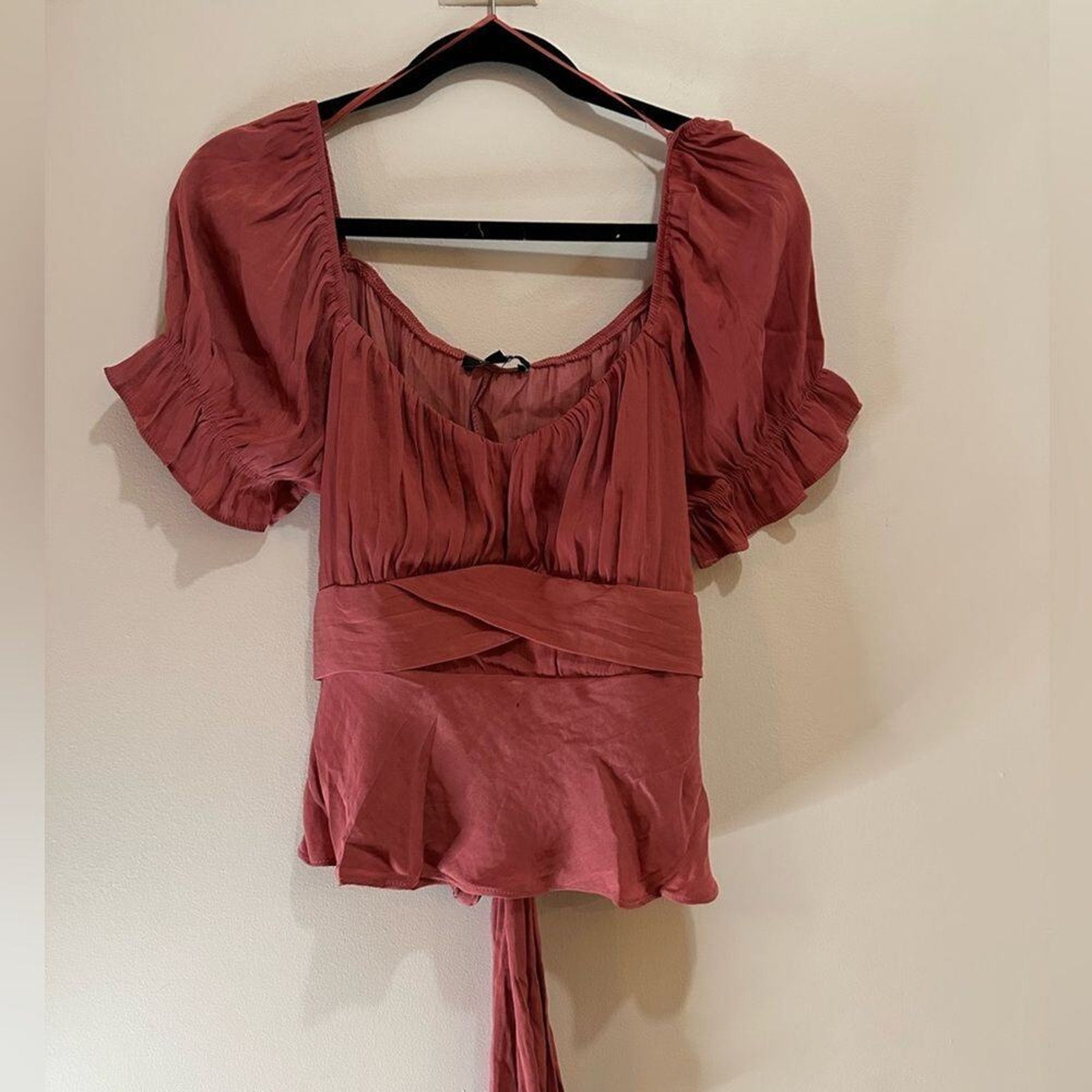 Mauve Structured Cap Sleeve Top In Size Xl